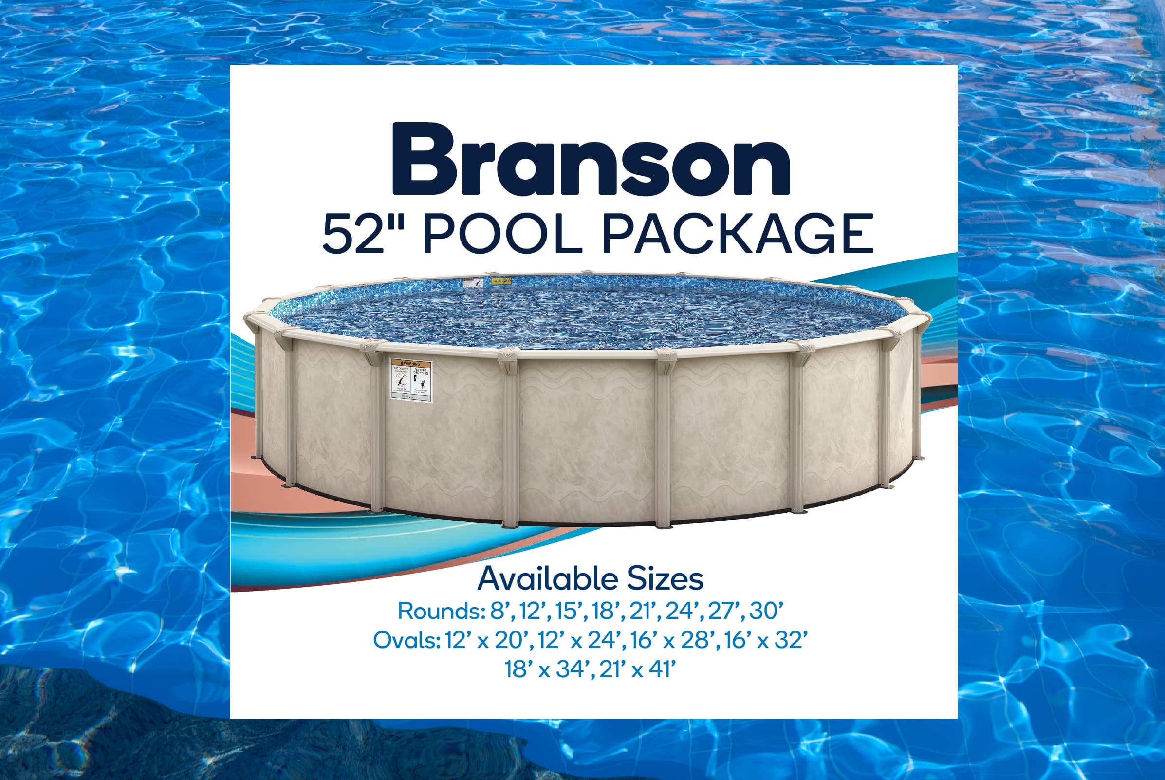 Branson 52" semi-above ground pool package from Viking Pools & Outdoor Living.